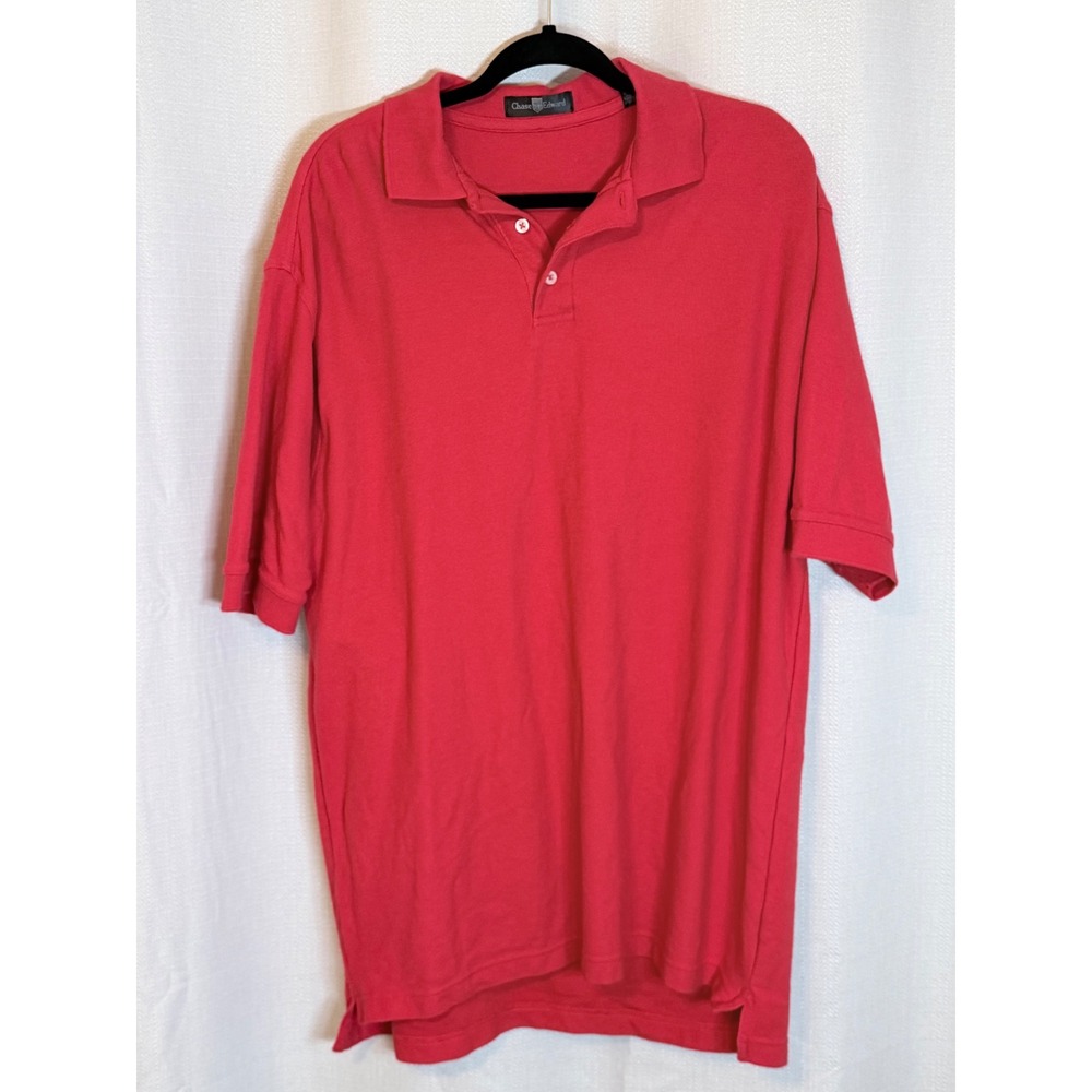 Chase Edward Polo Shirt Mens Large Red Excellent Cotton Short Sleeve